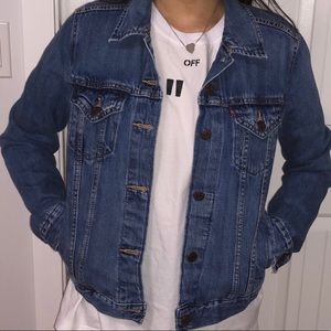 LEVI’S Dark Blue Ex-Boyfriend Denim Jacket Size: M